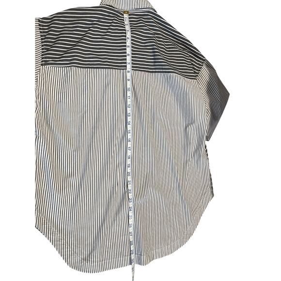 Steve Madden Striped Button Up Oversized Cotton Shirt Women's Size S Goth Retro - Picture 8 of 8